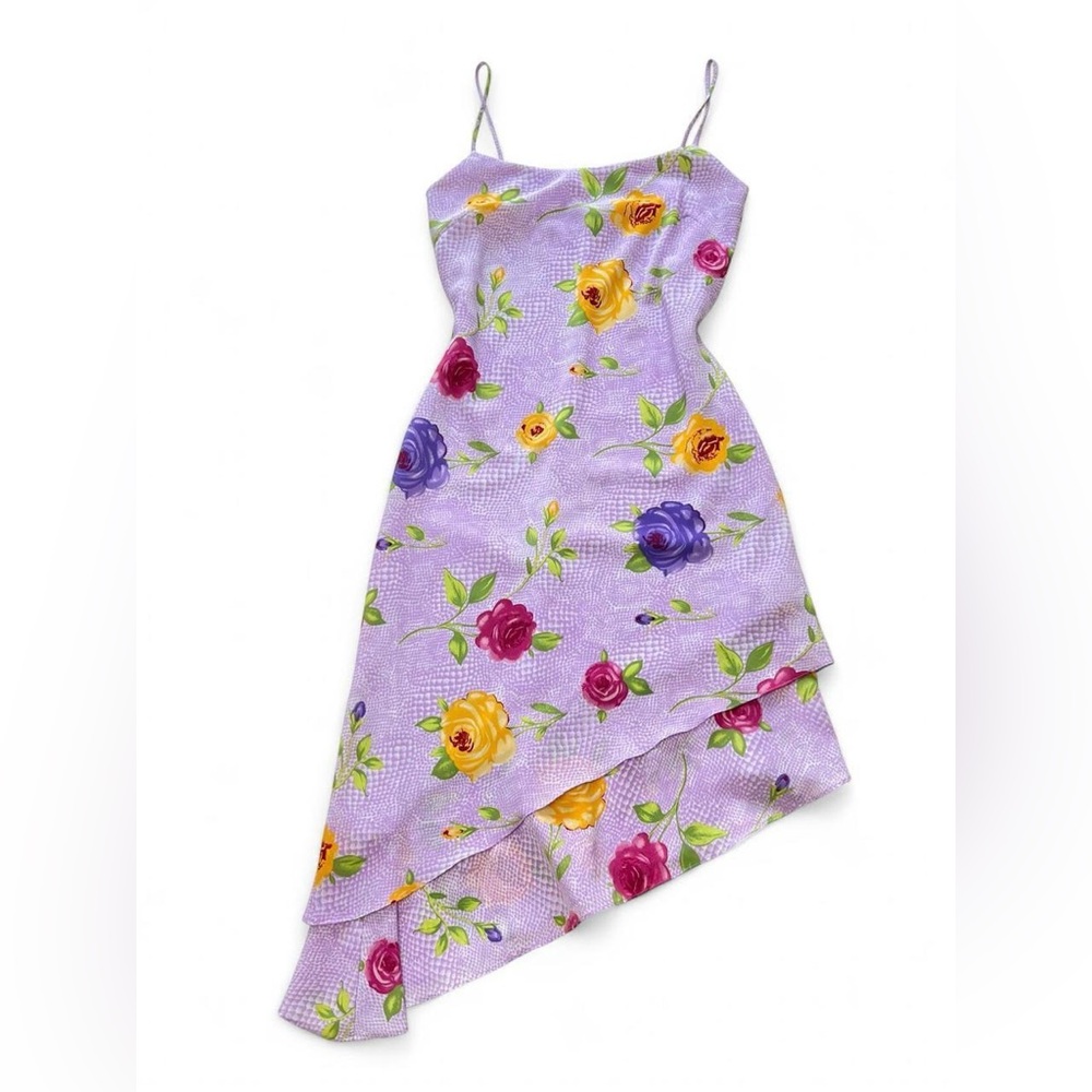 Vintage America Lavender Floral Asymmetrical Sundress